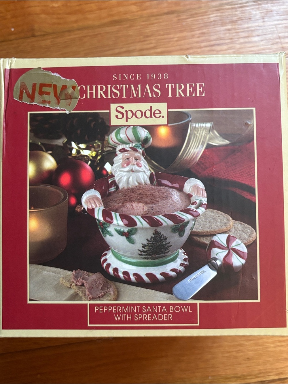 Spode Peppermint Santa Bowl in Red, Green & White